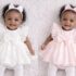 Robe Princesse Bébé Fille (Blanc / Rose)